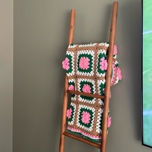 3D floral granny knit afghan